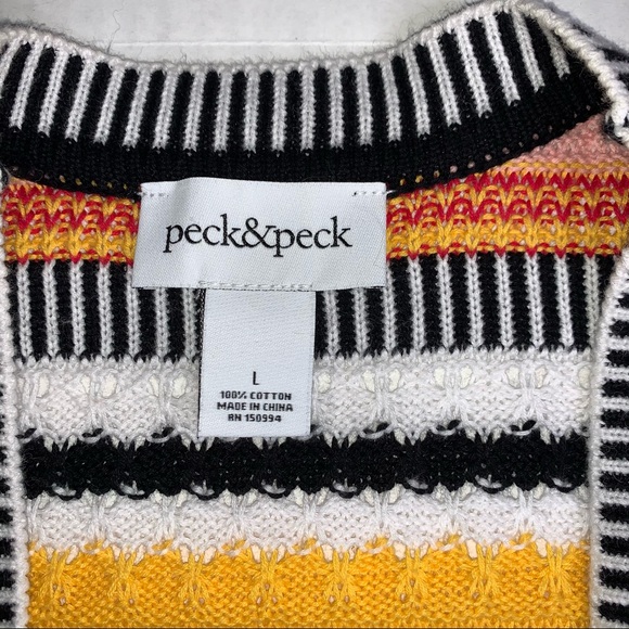 Peck & Peck Multi Color Striped Knit Cardigan - Picture 9 of 12